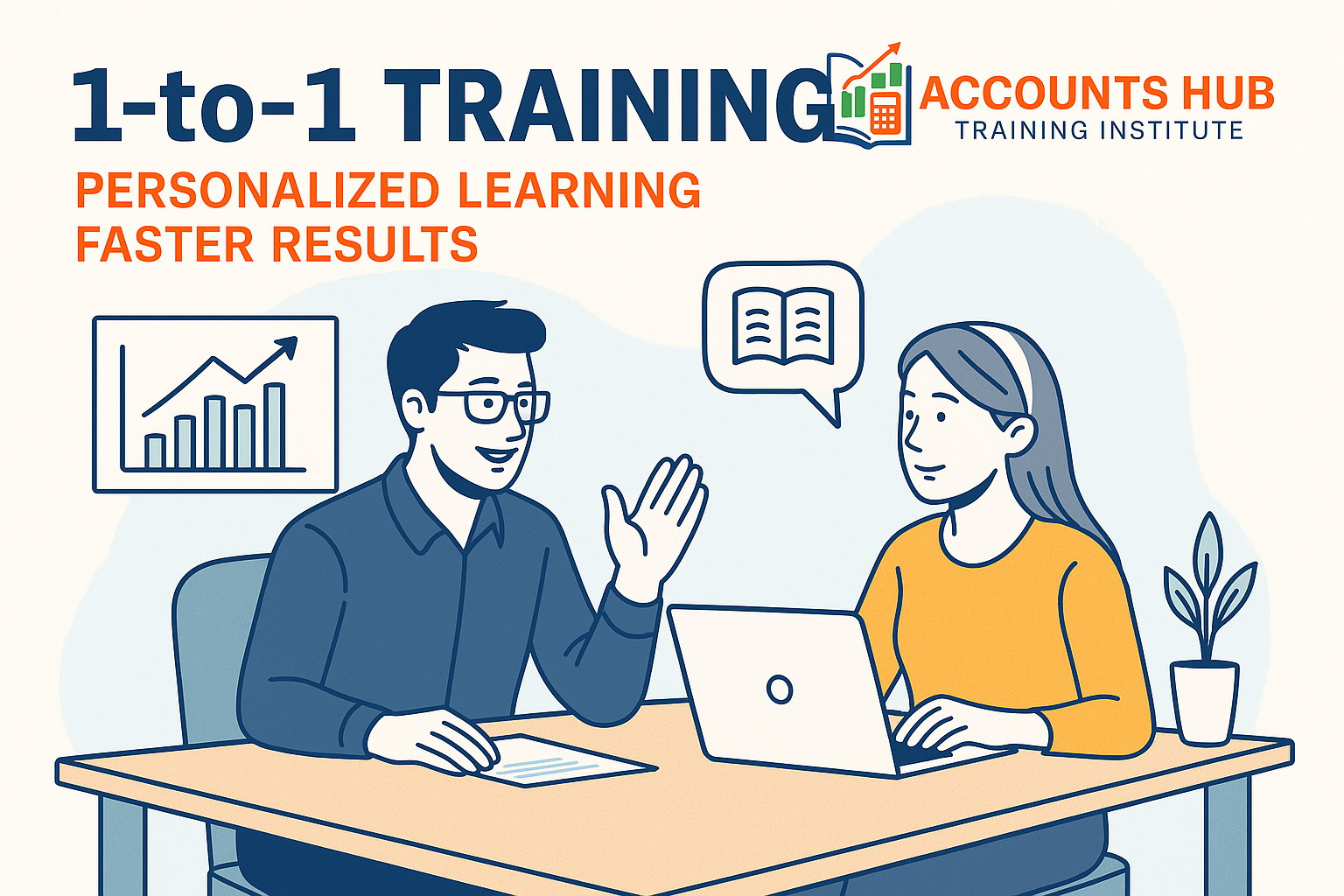 Our 1-to-1 Training at Accounts Hub Training Institute, Ameerpet & KPHB, Hyderabad, is designed for students and working professionals who want personalized, fast-track, and fully customized learning. Whether you want to master Tally Prime with GST, MS Office, Advanced Excel, Income Tax, TDS, QuickBooks, Zoho Books, or SAP Modules, our one-on-one coaching ensures complete trainer attention, flexible timings, and practical hands-on training based on your learning speed.
